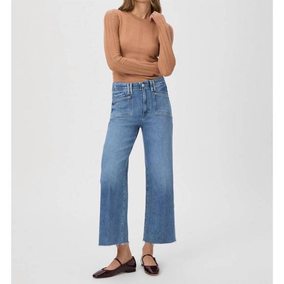 NEW PAIGE women's anessa with set in pockets pants in sunnie distressed - Picture 4 of 4